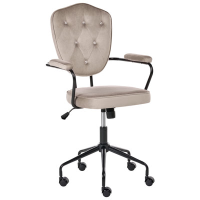 B&Q -  Desk Chair Velisse Velvet Taupe