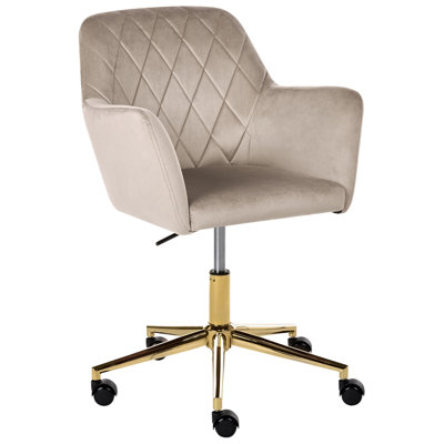 B&Q -  Desk Chair Leloria Velvet Taupe