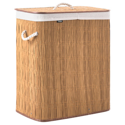 Beliani Laundry Basket With Lid Arraias Fabric Brown 100 L from B&Q