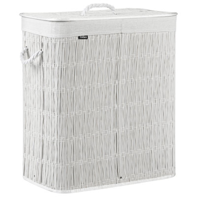 Beliani Laundry Basket With Lid Arraias Fabric White 100 L from B&Q