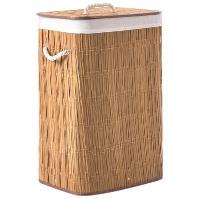 Beliani Laundry Basket With Lid Trancura Fabric Brown 72 L from B&Q