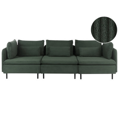 Beliani Modular Sofa 3 Seater Egeris Corduroy Dark Green from B&Q