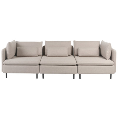 Beliani Modular Sofa 3 Seater Egeris Beige Fabric from B&Q