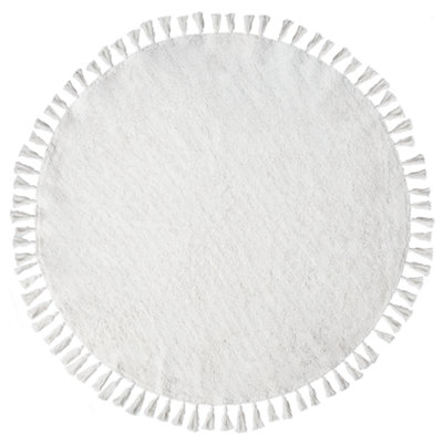 B&Q -  Rug Mitsobi White 120 Cm Cotton