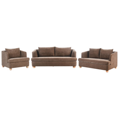 Beliani Living Room Set 6 Seater Rattvik Chenille Brown from B&Q