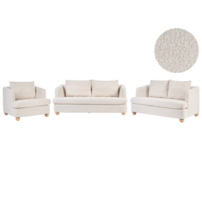 Beliani Living Room Set 6 Seater Rattvik Boucle Off-White from B&Q