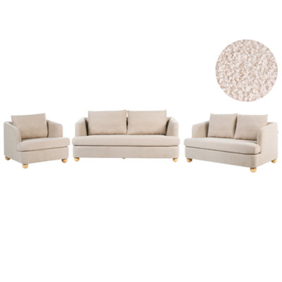 Beliani Living Room Set 6 Seater Rattvik Boucle Beige from B&Q