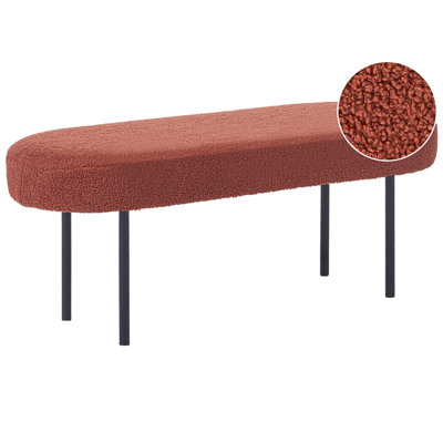 Beliani Upholstered Bench Wolfeboro Boucle Golden Brown from B&Q