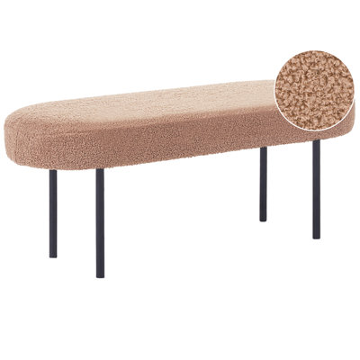 Beliani Upholstered Bench Wolfeboro Boucle Light Brown from B&Q