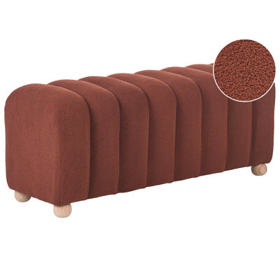 Beliani Upholstered Bench Idyllwild Boucle Golden Brown from B&Q