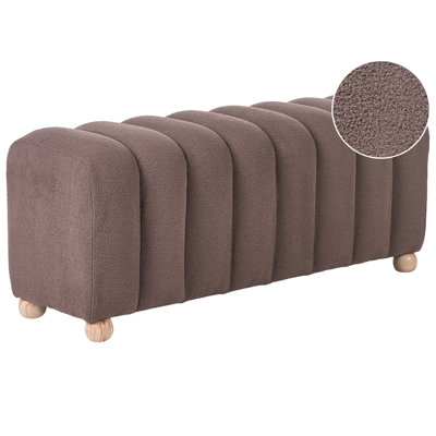 Beliani Upholstered Bench Idyllwild Boucle Brown from B&Q