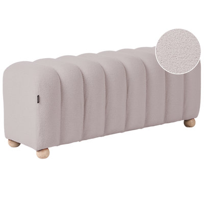 Beliani Upholstered Bench Idyllwild Boucle Off-White from B&Q