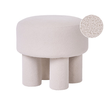 B&Q -  Footstool Canby Boucle Off-White