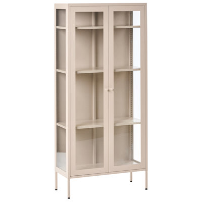 B&Q -  Glass Display Cabinet Harty Metal 80 Cm Beige