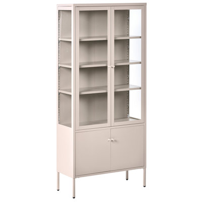 B&Q -  Glass Display Cabinet Oxted Metal 80 Cm Beige