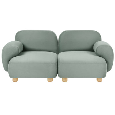 Beliani Modular Sofa 2 Seater Amli Fabric Light Green from B&Q