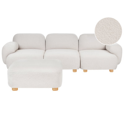 Beliani Modular Sofa 3 Seater Amli Boucle Off-White from B&Q