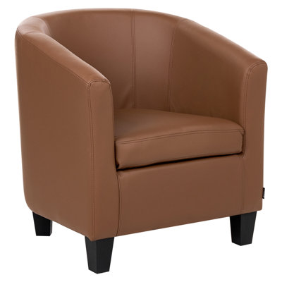 B&Q -  Armchair Borwick Faux Leather Brown