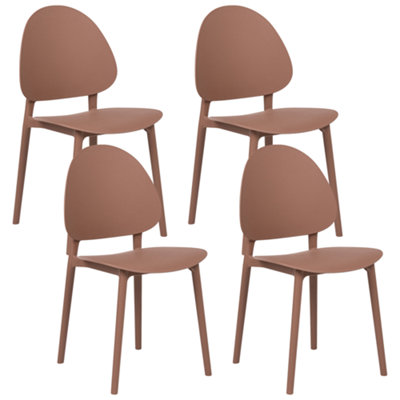 Beliani Set Of 4 Garden Chairs Ceara Brown