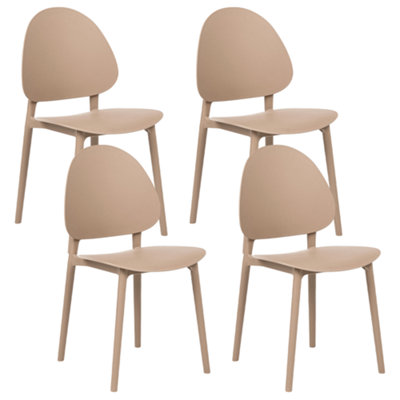 Beliani Set Of 4 Garden Chairs Ceara Beige