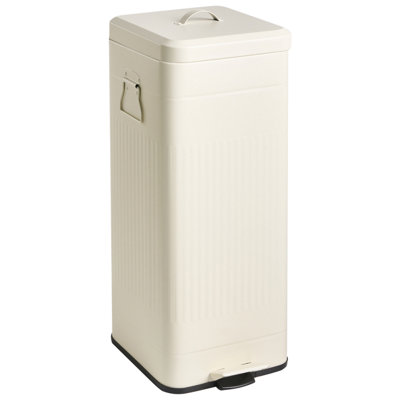 Beliani Pedal Waste Bin 30 L Ecocomfort Metal Beige from B&Q