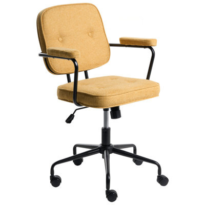 B&Q -  Desk Chair Pawnee Fabric Yellow