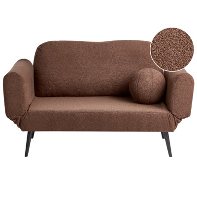 Beliani Sofa Bed 2 Seater Dorotea Boucle Brown from B&Q