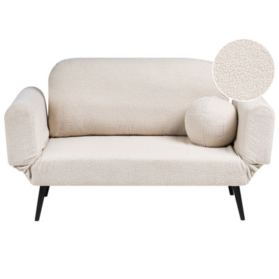 Beliani Sofa Bed 2 Seater Dorotea Boucle Off-White from B&Q