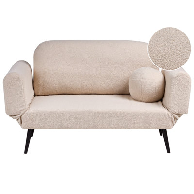 Beliani Sofa Bed 2 Seater Dorotea Boucle Beige from B&Q