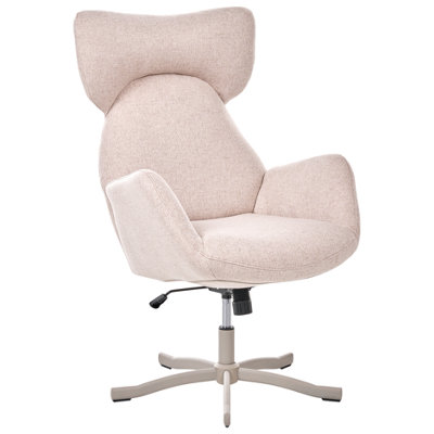Beliani Swivel Armchair Sonderby Fabric Beige from B&Q