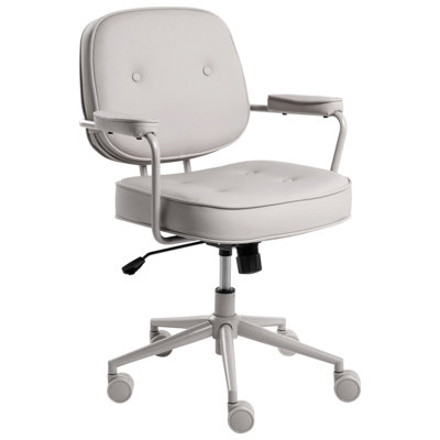 B&Q -  Desk Chair Paramus Faux Leather Grey