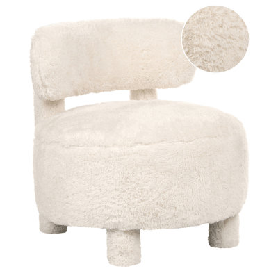 Beliani Armchair Hamina Faux Fur Light Beige from B&Q