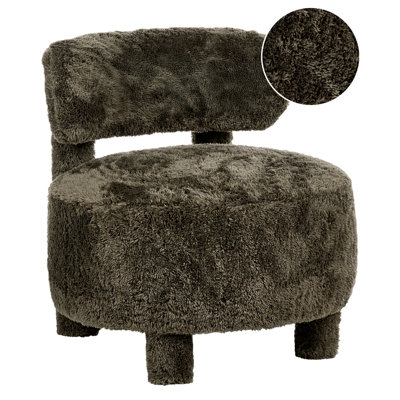 Beliani Armchair Hamina Faux Fur Dark Green from B&Q