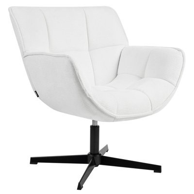 Beliani Swivel Armchair Auma Fabric White from B&Q