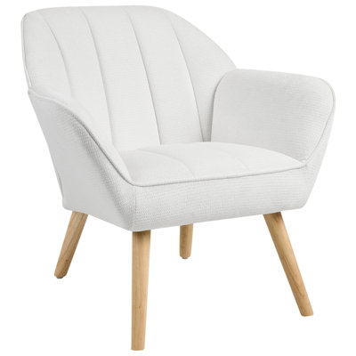 Beliani Minimalist Armchair Torud Fabric White from B&Q