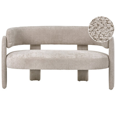 Beliani Sofa 2 Seater Burea Chenille Light Beige from B&Q