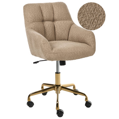 B&Q -  Desk Chair Palmdale Boucle Light Brown