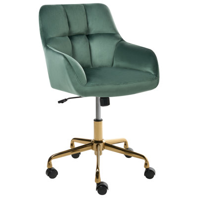 B&Q -  Desk Chair Palmdale Velvet Dark Green