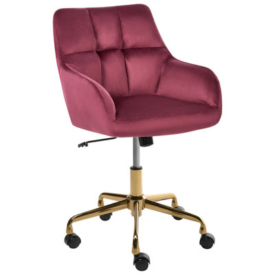 B&Q -  Desk Chair Palmdale Velvet Burgundy