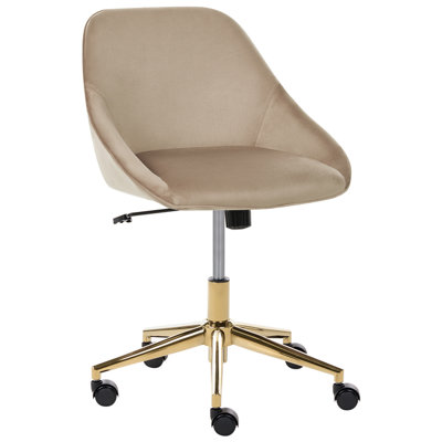 B&Q -  Desk Chair Bardsdale Velvet Taupe