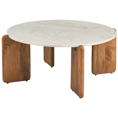 Beliani Coffee Table Luno Marble Light Beige from B&Q
