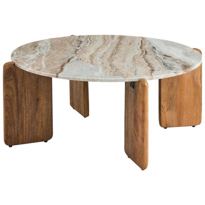 Beliani Coffee Table Luno Marble Beige from B&Q