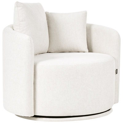 Beliani Swivel Armchair Ennora Fabric Off-White from B&Q