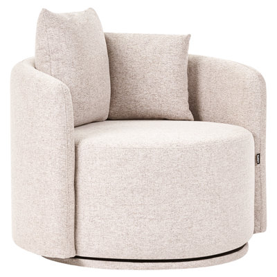 Beliani Swivel Armchair Ennora Fabric Beige from B&Q