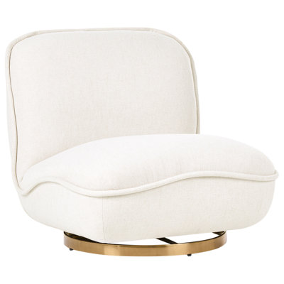 Beliani Swivel Armchair Muren Fabric Off-White from B&Q