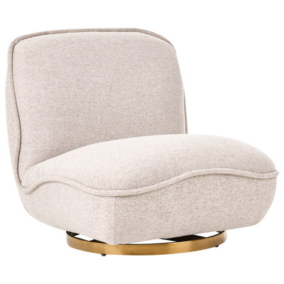 Beliani Swivel Armchair Muren Fabric Beige from B&Q