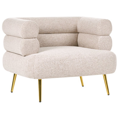 Beliani Glam Armchair Bovik Fabric Beige from B&Q