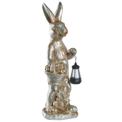 Beliani Garden Figurine Otterup Rabbit Gold from B&Q