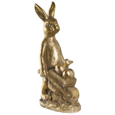 Beliani Garden Figurine Skamby Rabbit Gold from B&Q