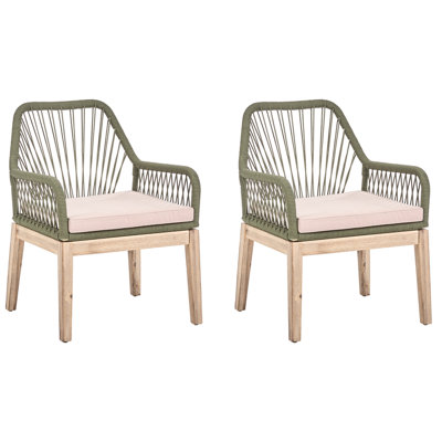 Beliani Set Of 2 Garden Chairs With Cushions Olbia Olive Green from B&Q